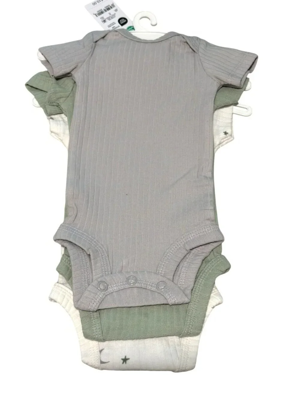 Carters Preemie Baby Bodysuits 3-Pack Moon & Stars Green & Gray
